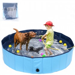 63 Inch Foldable Dog Pool, Large Kiddie Pool for Kids Portable Pet Pool for Dogs, Swimming Pool Bathing Tub for Dogs Cats