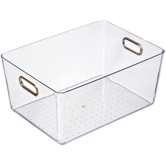 Gold-Plated Handle Design Household Desktop Storage Box Transparent Anti-skid Thickened Handle Design Organizer PET Rectangular Storage Box Dresser Vanity Bathroom Kitche transparent large Gold-Plated Handle Design Household Desktop Storage Box Transparent Anti-skid Thickened Handle Design Organizer PET Rectangular Storage Box Dresser Vanity Bathroom Kitche transparent large