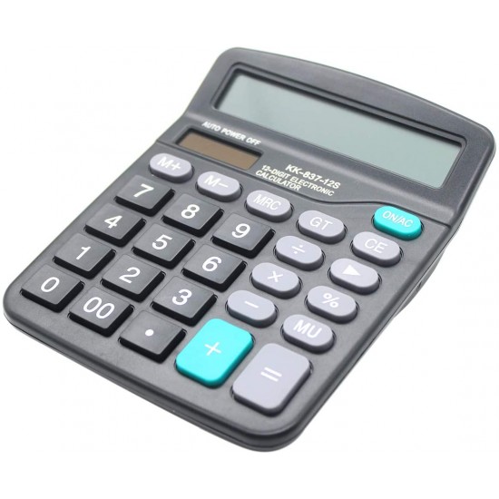 Desk Calculator, 12-Digit Solar Battery Office Calculator Desk Calculator, 12-Digit Solar Battery Office Calculator