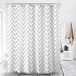 Thick Waterproof Shower Curtain Geometric Vertical Stripes Washable Quick Dry Bathroom Accessories