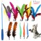 11pcs Cat Teaser Stick Caterpillar Feather Replacement Head Pet Set Retractable Fishing Rod Cat Toys