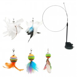 3pcs Plush Cat Teaser Stick Bite-resistant Funny Interactive Spring Toy Ball Playing Wand Pet Supplies 3pcs Plush Cat Teaser Stick Bite-resistant Funny Interactive Spring Toy Ball Playing Wand Pet Supplies