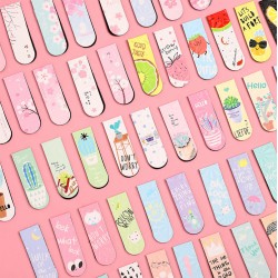 12 Pcs Magnetic Bookmark 12-style Landscape Cloud Simple Art Pattern Page Markers For Students Teachers School Office Supplies