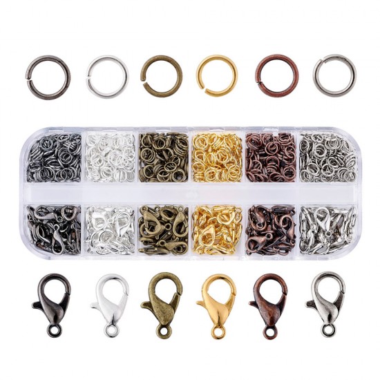 120pcs Alloy Lobster Clasp, Opened Closed Smoothly Jewelry Buckle 6-color Transparent Box, For Jewelry Necklaces Bracelet Making 120pcs Alloy Lobster Clasp, Opened Closed Smoothly Jewelry Buckle 6-color Transparent Box, For Jewelry Necklaces Bracelet Making