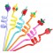 Party Straws for Kids Reusable Straws for Party Supplies Reusable Plastic Fruits Drinking Straws